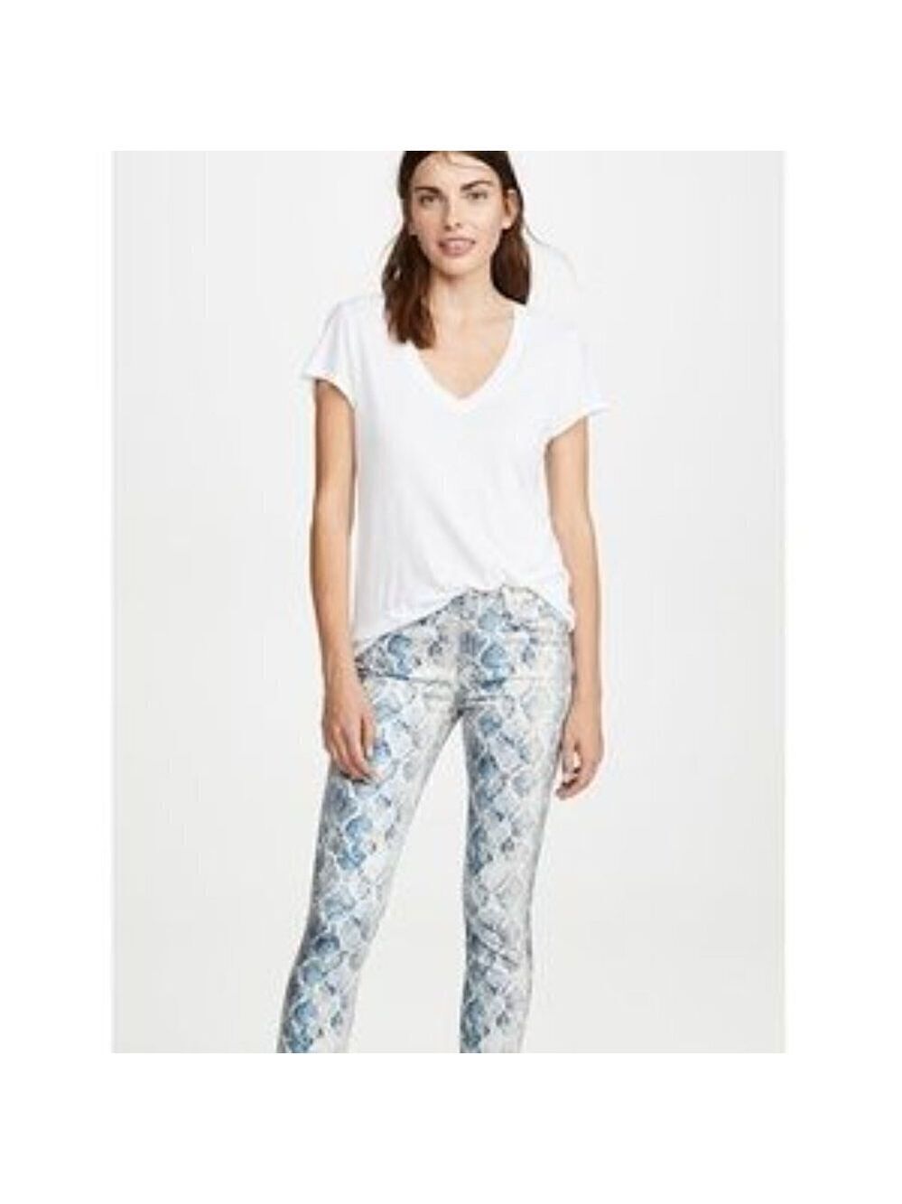 7 For All Mankind Indigo Snakeskin Python Stretch Skinny Jeans Size 26
